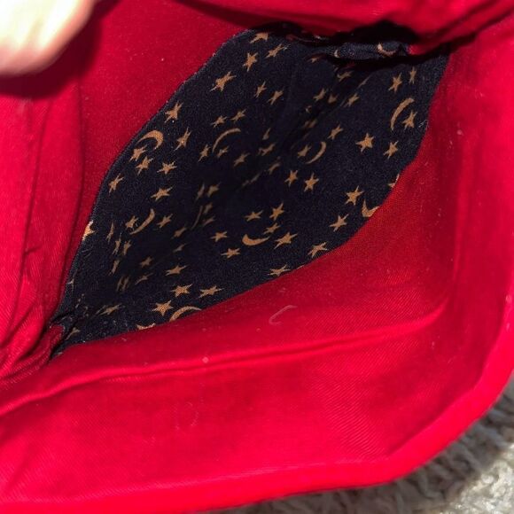 VINTAGE SANTA CLAUS CHRISTMAS STOCKING CROSS STITCH HANDMADE USA RED - Picture 11 of 12